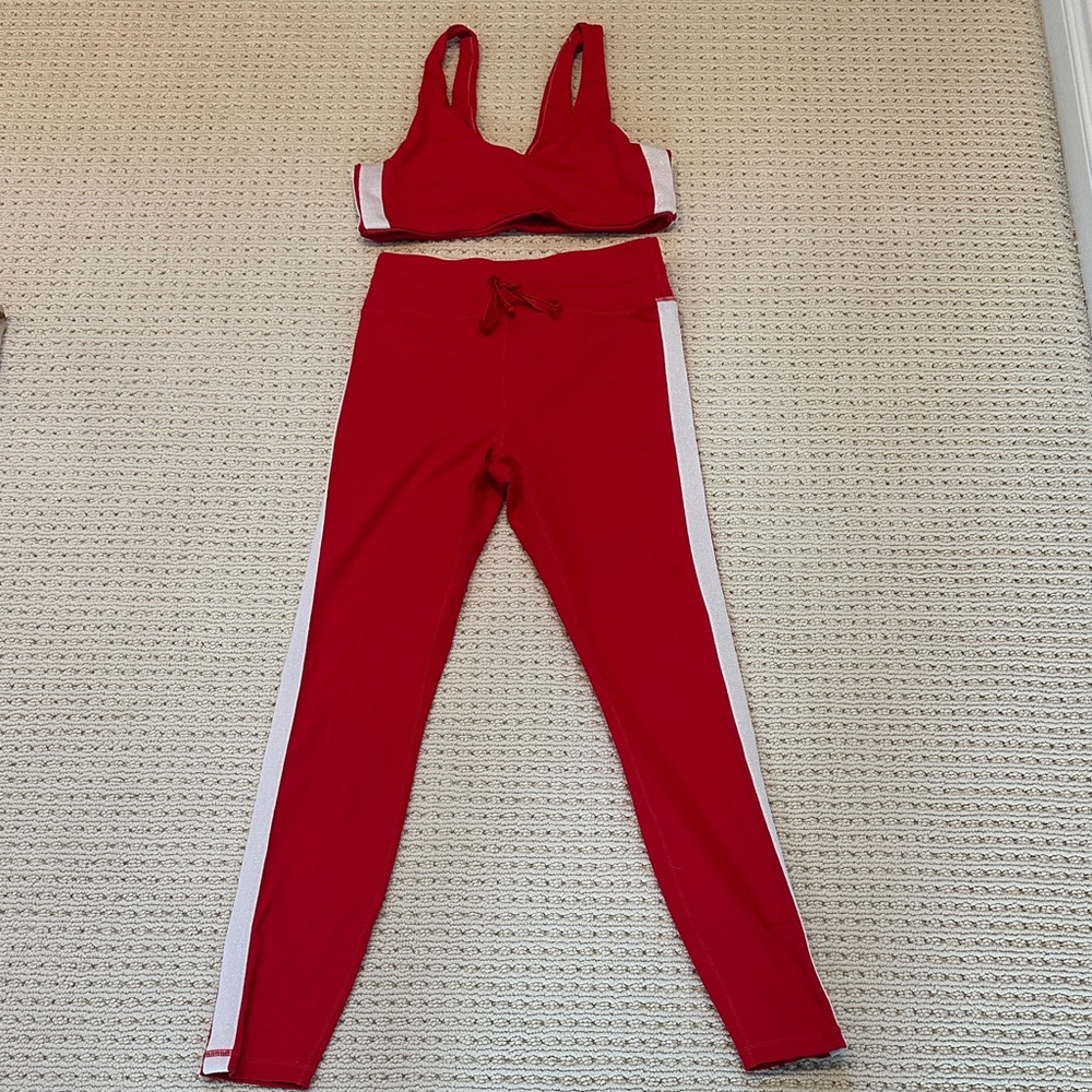 Spiritual Gangster Red and White Activewear Set